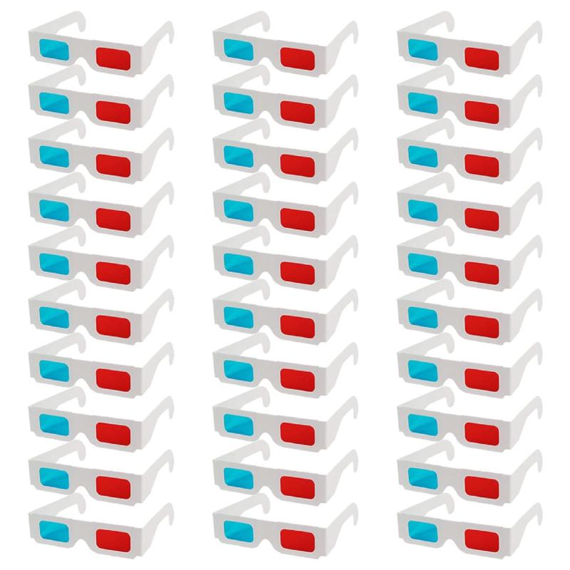 Lurrose 3Dメガネ 30本セット 紙製 赤青レンズ 軽量 折りたたみ式 映画鑑賞・ゲーム・旅行・キャンプ・テレビ ゲーム用 持ち運び便利