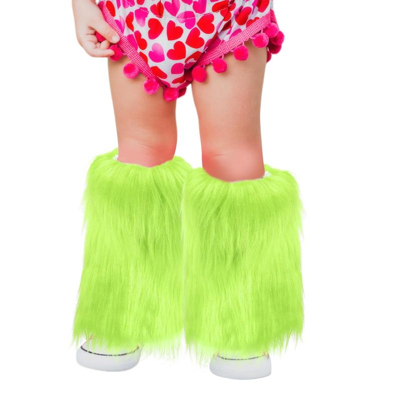 [RUIXIA1] レッグウォーマー キッズ 女の子 ふわふわ ルーズレッグウォーマー 3-8歳 Y2K 可愛い 靴下 ..