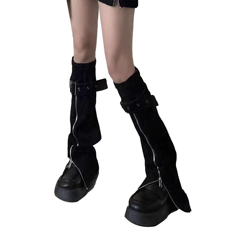 [LAVASEON] ルーズソックス レッグウォーマー デニム レディース 靴下 原宿パンク 防寒 冷え対策 レッグカバー 制服 ソックス スクールソックス 通学 可愛い
