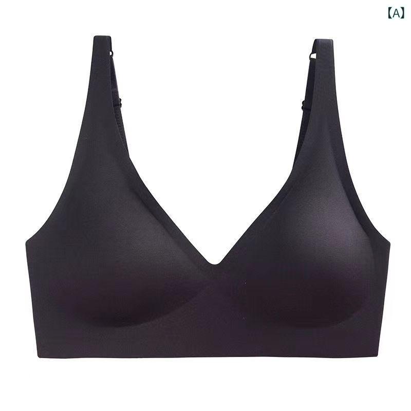 ブラ無 ワイヤー 女性用 無痕 薄型 集める 調整型 学生 3/4カップ 透気 吸汗 防光漏れ 快適 副乳収集 運動スタイル シンプル カジュアル ニット ブラック グリーン ブラウン ベージュ ピンク コーヒー ホワイト