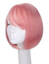 ウィッグ ボブ ピンク 耐熱 人工頭皮 ショート ストレート ウイッグ ミディアム かつら ネット付き ハロウィン 仮装 コスプレ