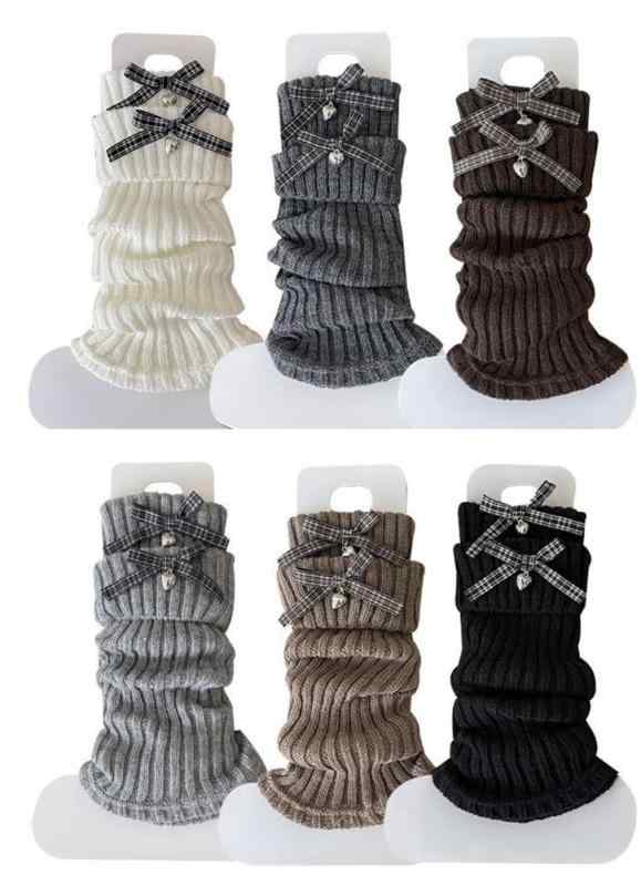 [InSomila] レッグウォーマー キッズ リボン ハート ルーズソックス子供 女の子 冷え対策 派手 ダンス衣装 暖かい 3-10歳 ママ揃い 25cm