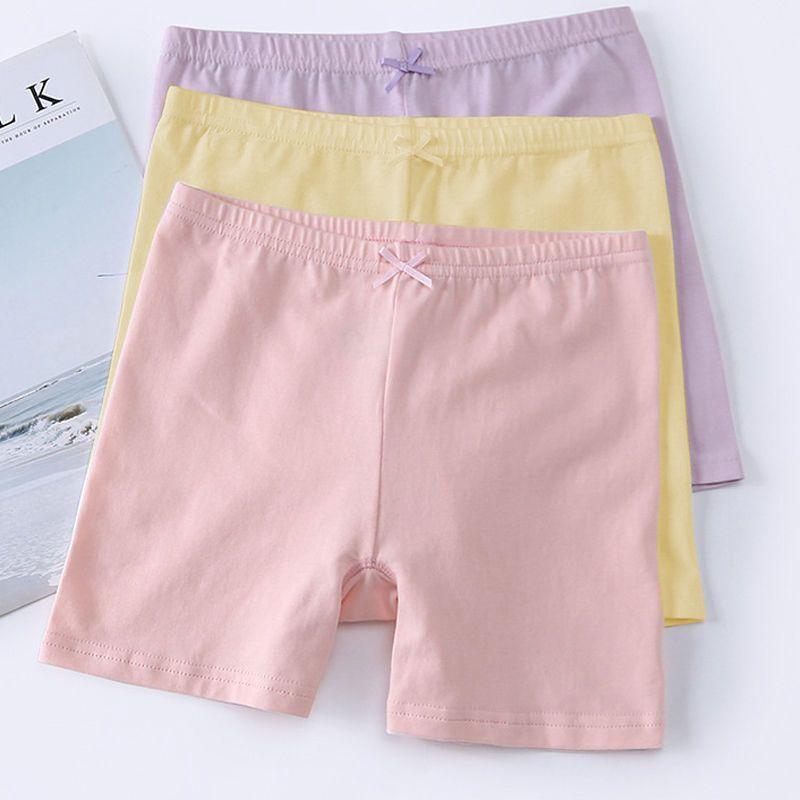 キッズ 女の子 夏用 純棉 安全パンツ 防走光 打底 軽薄 短パン 平角 接触冷感 吸湿速乾 伸縮性 インナー 普段使い 部屋着 ピンク系 紫色 白色 ブラック グレー イエロー かわいい