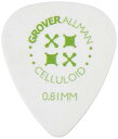 Grover Allman 【グローバーオールマン】 ギターピック Celluloid, White, Standard, 0.81mm 10枚