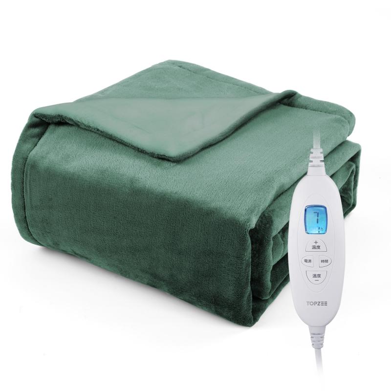 【『andGIRL』2025年秋号掲載】 電気毛布 掛け敷き兼用 TOPZEE 電気膝掛け188×130cm 両面フランネル 電気ブランケット ダニ退治 洗える 電気敷毛布 省エネ 電気掛け毛布 9段階温度調節 1-12時間タイ