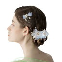 サムコス 髪飾り 花 ヘアクリップ 小花モチーフ カチューシャ 髪飾りリーフ パール ジュエリー おしゃれ 子供 入学式 卒業式 発表会 結婚式 写真撮影
