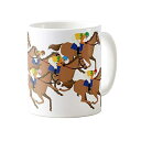 競馬の騎手とサラブレットのイラストのマグカップ:フォトマグ(馬シリーズ) (A)(3)