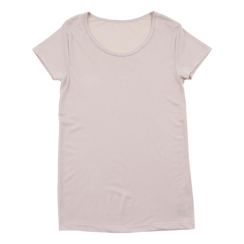 [Airin] メンズインナー ラウンドネック 2分袖シャツ (M/L/LL) (ホワイト/ベージュ/ライトグレー) 572