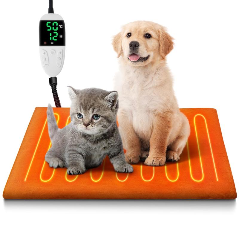 Moon River ペット用ホットカーペット ペット用ヒーター 12段階タイマー設定 7段階温度調節 噛み防止ケーブル 防水 電気マット 犬 猫 防寒対策 暖房器具 過熱防止 省エネ ヒーターマット 洗え