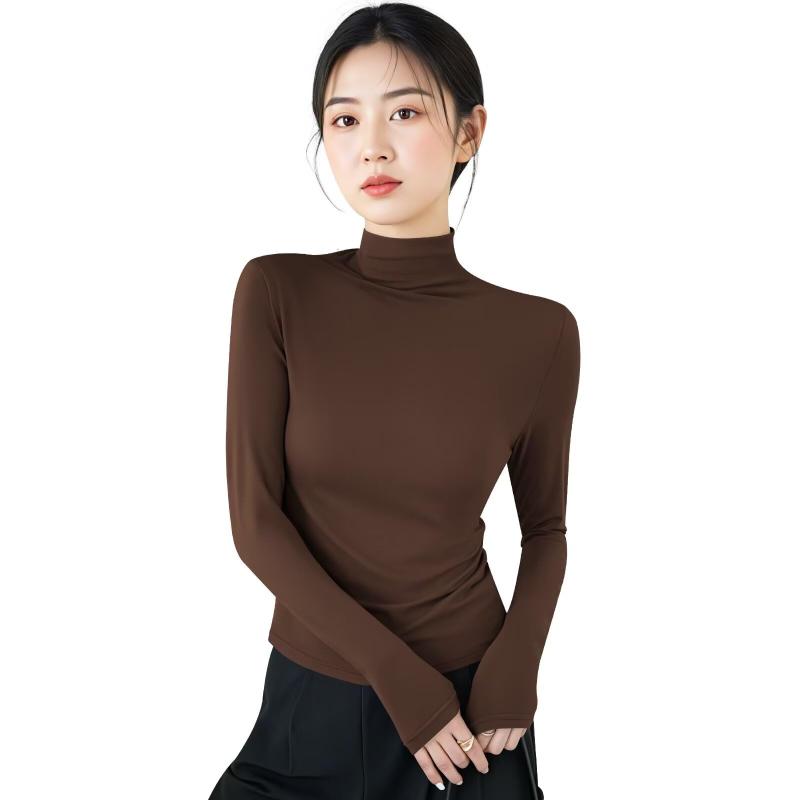 [Sillictor] インナーシャツ レディース ハイネック 微起毛 アンダーシャツ アンダーウェア 肌着 長袖 インナー [通気保温＆抗菌防臭]