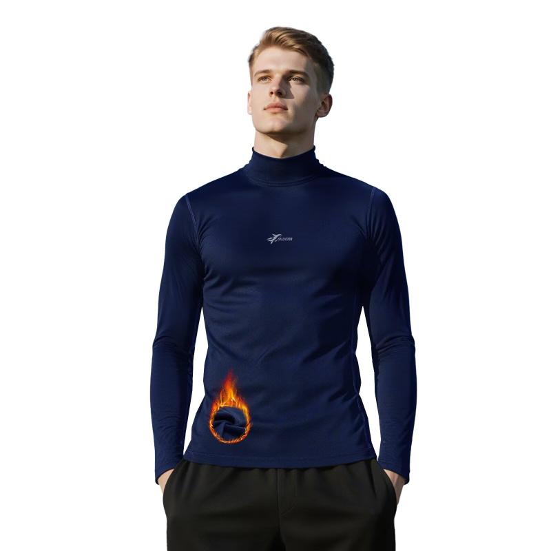 [Sillictor] 裏起毛 スポーツインナー メンズ ハイネック インナーウェア 長袖 冬用 ストレッチ アンダー シャツ コンプレッション ウェア 【 保温防寒 + 吸汗速乾 】
