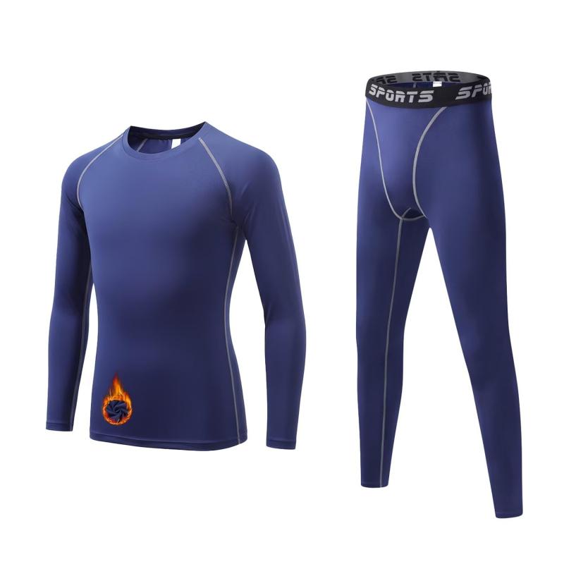 [Sillictor] スポーツインナー 上下セット キッズ 裏起毛 コンプレッションウェア スポーツ アンダーシャツ + タイツ [防寒保温・通気速乾] あったかインナー セットアップ