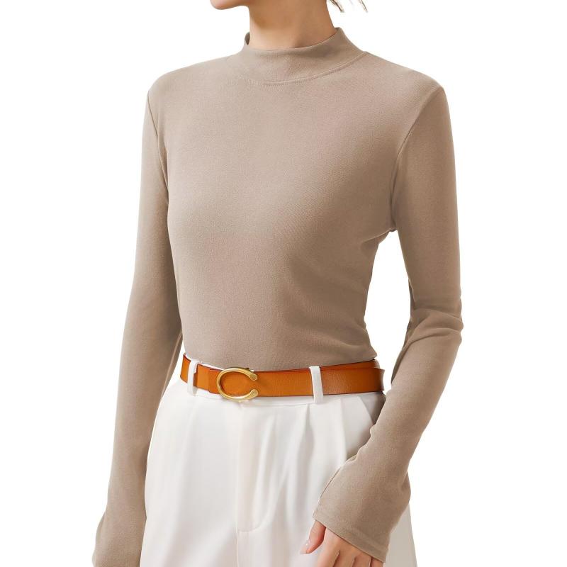 [THREEGUN] 長袖シャツ レディース 裏起毛 ハイネック アンダーシャツ 保温インナー インナーシャツ 防寒 肌着 暖かい ストレッチ