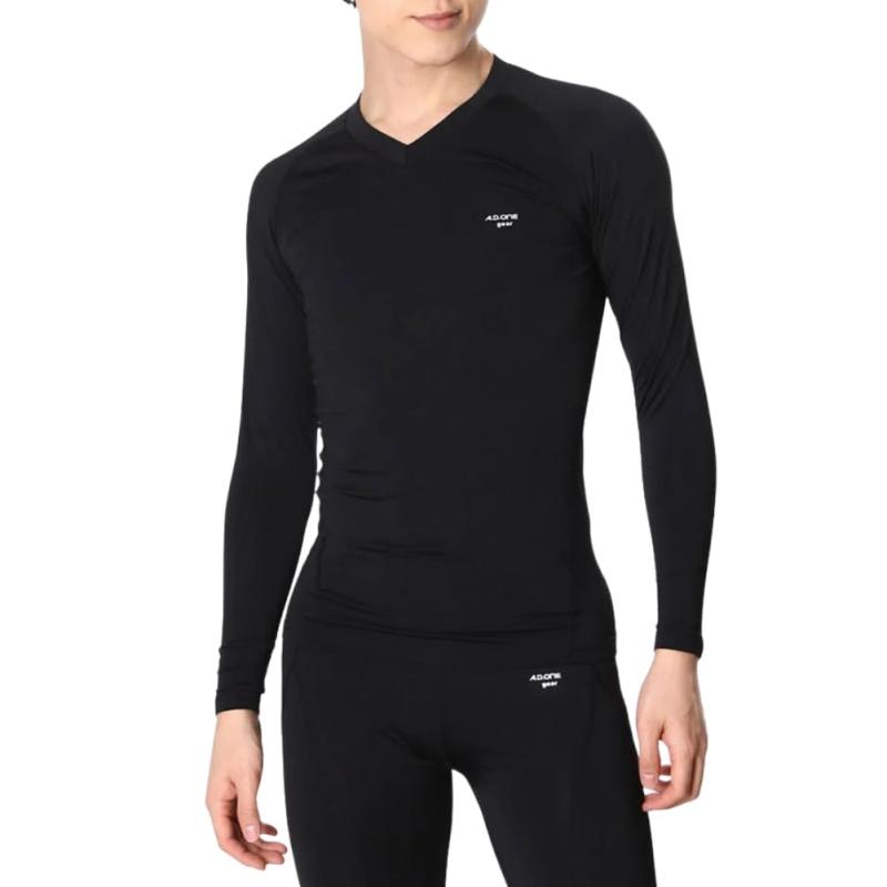(エーディーワン)A.D.ONE 発熱保温コンプレッション長袖Vネック ADC-173 [メンズ] [並行輸入品]