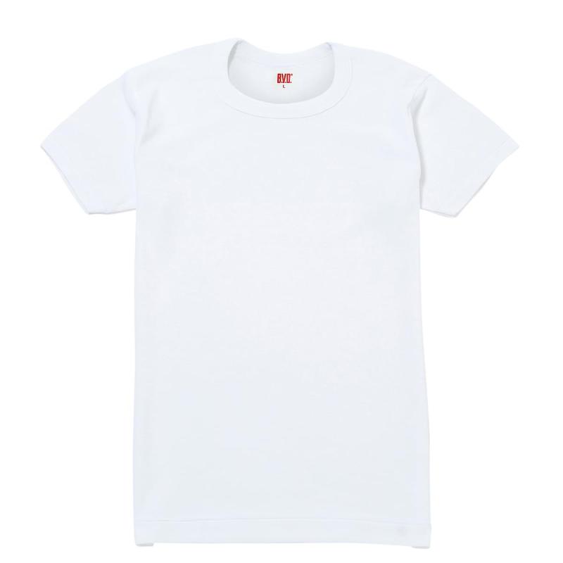 [ビー・ブイ・ディ] ミニマリスト メンズ インナーシャツ ホワイト 2枚組 クルーネック 抗菌防臭 NEW S..