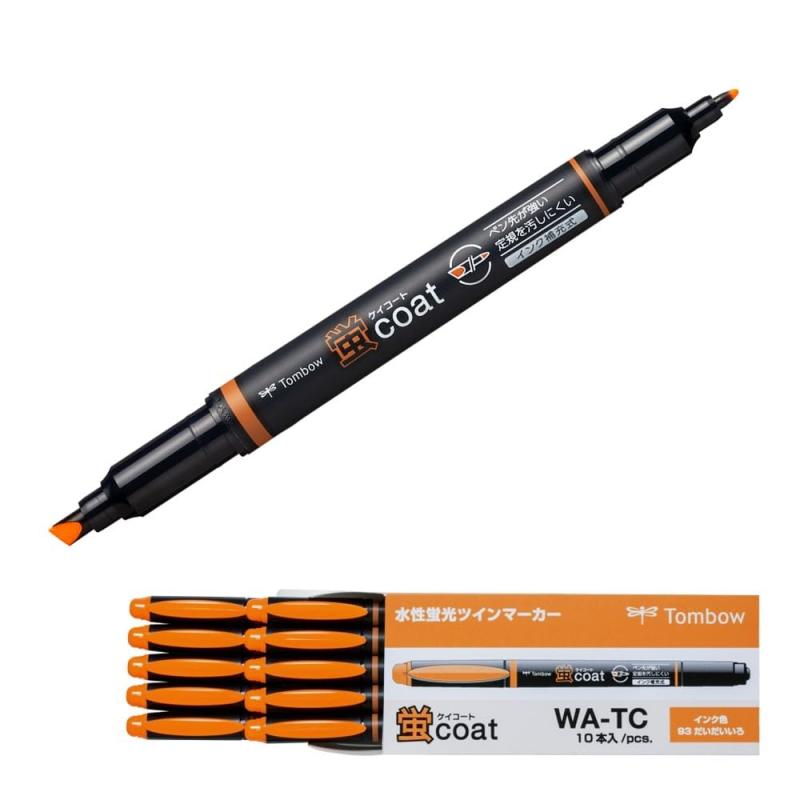 トンボ鉛筆 蛍光ペン 蛍コート 橙色 10本 WA-TC93-10P