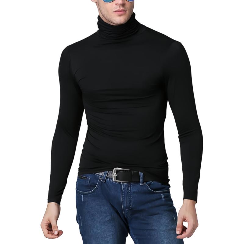 [YIXUANAI] タートルネックメンズ インナー トップス 長袖 タートル Tシャツ 薄手 カットソー 秋 冬 暖..
