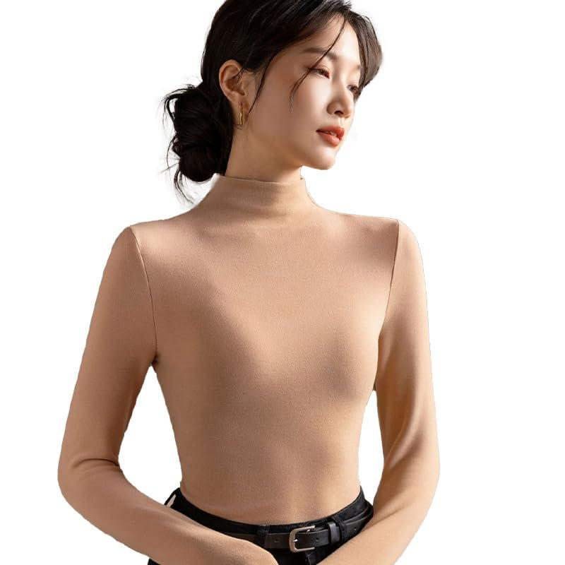 楽天フォークBR[FEISEDY] インナー シャツ レディース 【厚手】 裏起毛 ハイネック 長袖 肌着 弹力 暖かい インナー 柔らかい 防寒保温 秋冬 A8260