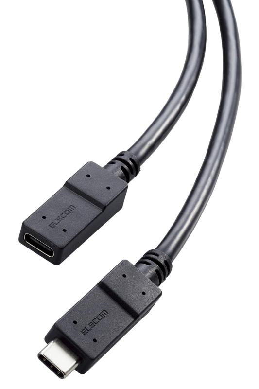 エレコム USB Type C 延長ケーブル 0.5m USB3.2(Gen1) 5Gbps PD 60W対応 ブラック MPA-ECECC05BK(2.0)