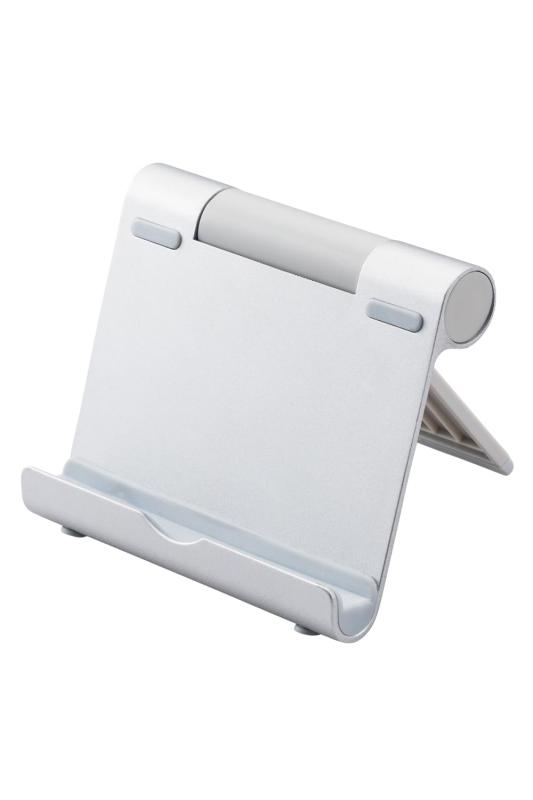 エレコム タブレット スマホ スタンド 4.6~12.9インチ対応 10段階 角度調節 角度固定 折り畳み時 厚さ約2cm 軽量 持ち運び 【 iPhone iPad Pro Air mini FireHD Huwei Galaxy GooglePixc