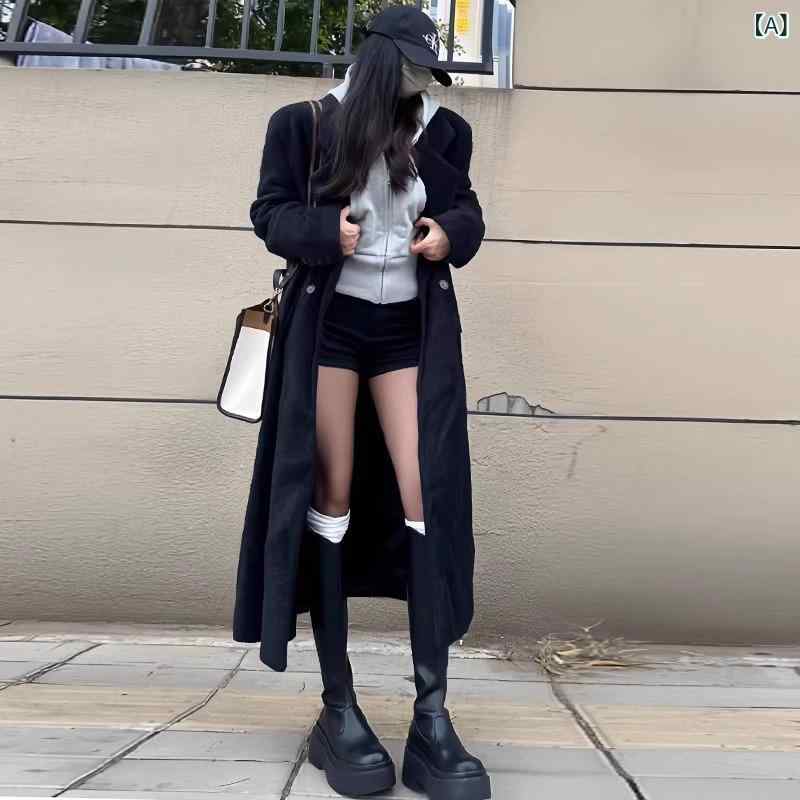 樂天商城 - レディース ショートパンツ ブラック 基本款 ワイドレッグ 高腰 ミッドウェイト 春秋冬 気質通勤 百搭 外穿 ファッション スリムフィット スタイルアップ 長腿効果 ポリエステル 微弾性 ハイウエスト 膝上丈 ビジネスカジュアル 日常使い 軽量 伸縮性