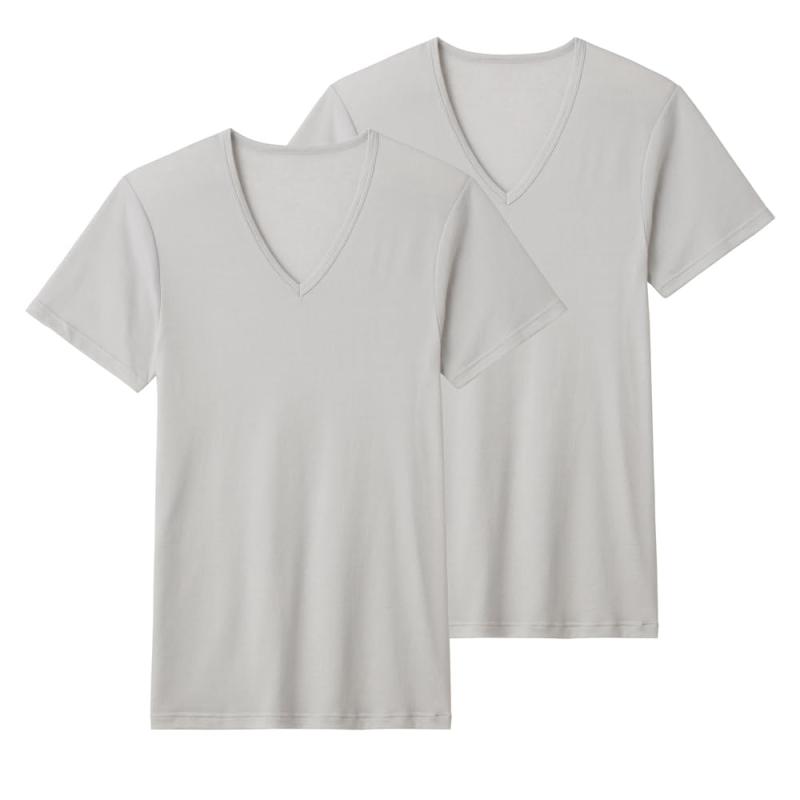 [グンゼ] VネックTシャツ 吸汗速乾 抗菌防臭 鹿の子 RC78152 メンズ インナートップスVネックTシャツ吸..