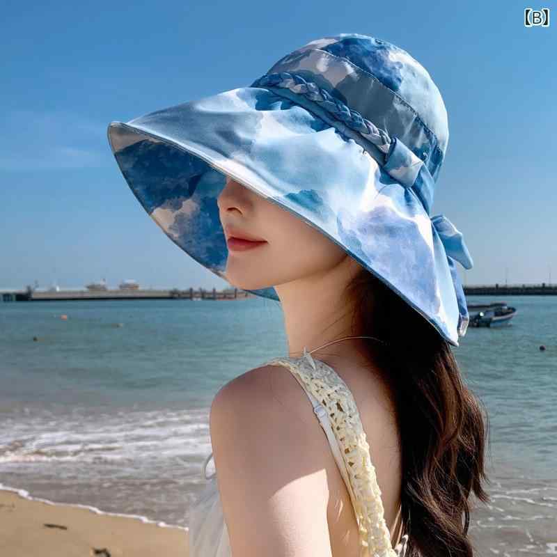 レディース 夏用 漁夫帽 大つば 蝶結び 防晒 遮陽 透気性 コットンポリエステル ブラウン ベージュ ブルー グレー ピンク カジュアル 軽量 通勤 旅行 ビーチ 普段使い 顔周り小顔効果 手編み ファッション 通年対応 シンプル かわいい 軽奢 ソフ