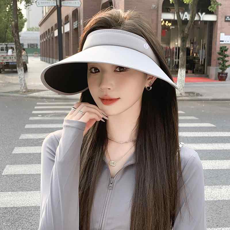 レディース 空頂 UV 防晒帽 夏 超大 帽檐 全顔遮り 紫外線 対策 接触冷感 遮陽 帽子 アウトドア ビーチ 盆帽 ピンク グリーン ブルー グレー カーキ ベージュ ブラック 格子 ヘアバンド 付き シルク 調 再生繊維 モダール 繊維 調整可能