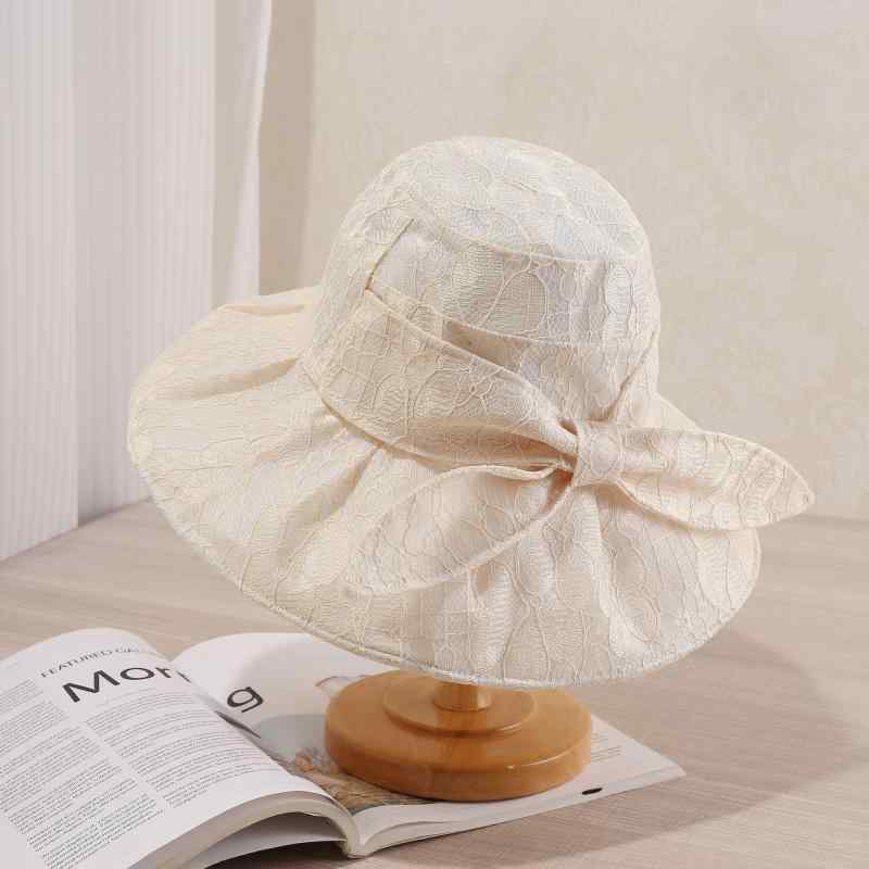 For Women - 春夏 レディース 漁夫帽 バケットハット ビッグブリム 蝶結び プリーツ 布地 遮陽 防紫外線 通気性 調整可能 ブラック ホワイト ベージュ カーキ ピンク ビジネス 百搭 優雅 ミニマム 休間 スポーツ ファッション OL シンプル アメリカン シッ