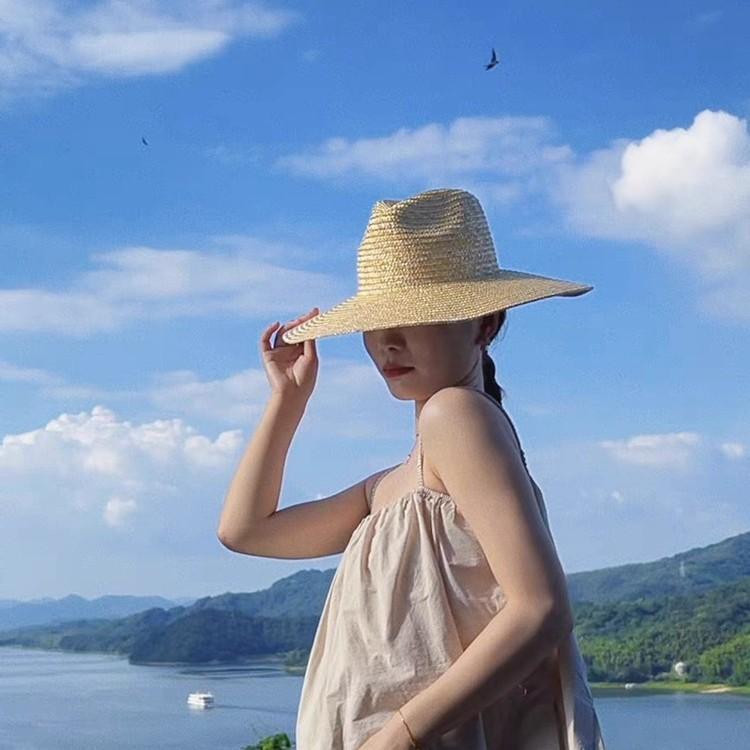Straw Hat - 麦わら帽子 女性用 春夏 麦秆 大檐 フレンチスタイル パナマ ジャズ ビーチ 遮陽 休暇 リゾート 透気性 防水 防風 防虫 シンプル 欧米風 ファッション 通勤 自然 素材 軽量 保護 ネックガード