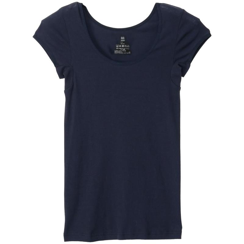 楽天フォークBR[ビー・ブイ・ディ] 1分袖シャツ BVD 強撚綿100％ サラッとしたインナー 汗取りパッド付 タグレス仕様 吸汗速乾機能付き レディース