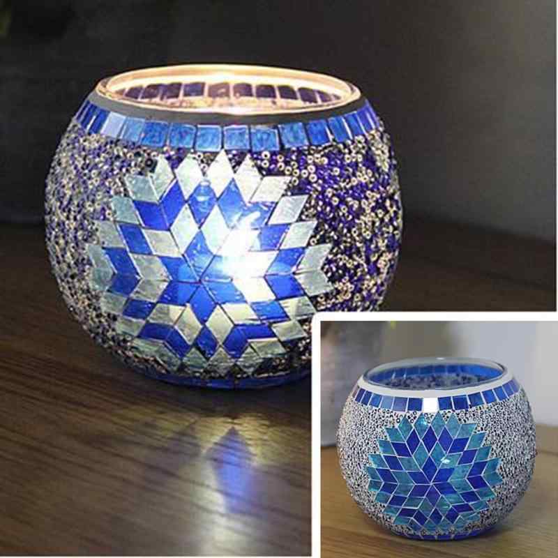 NOELAMOUR キャンドルホルダー キャンドルグラス ステンドグラス キャンドルスタンド ガラス 北欧 アンティーク