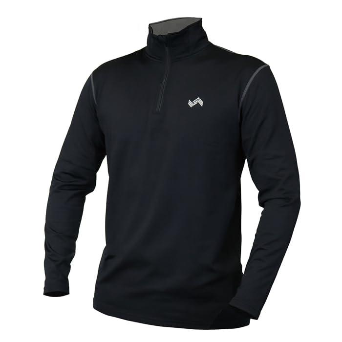 [エー・ディー・ワン] 発熱保温 ストレッチ メンズ 裏起毛インナー 厚手 ハーフジップ スポーツウェア