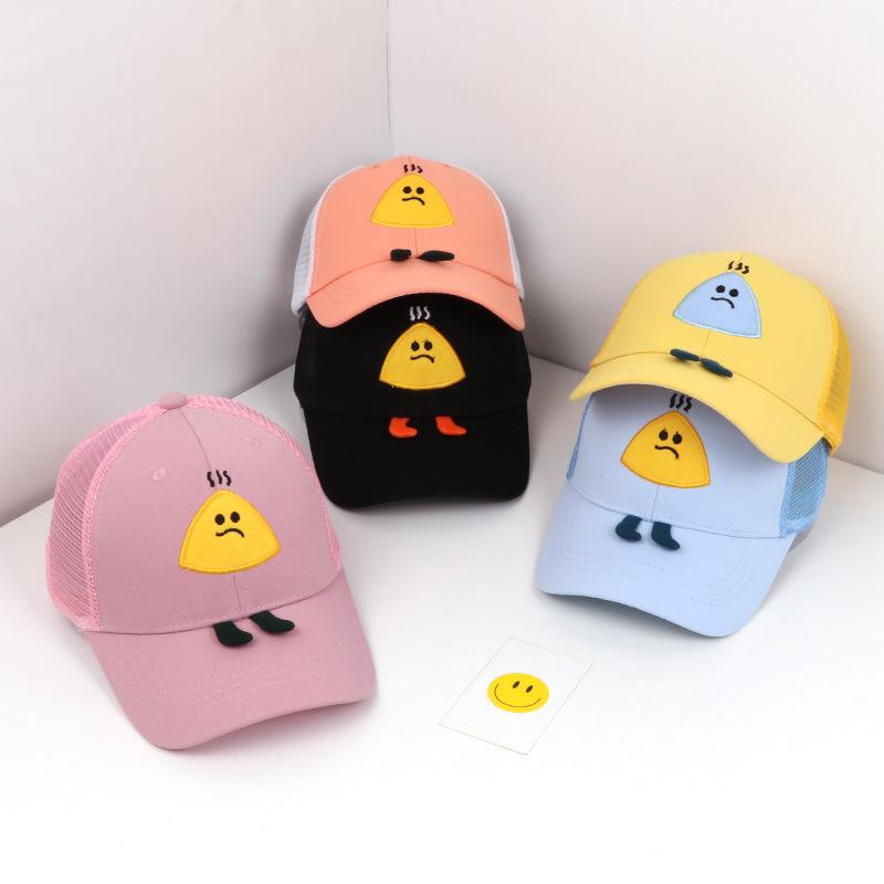 Rakuten - キッズ 帽子 ベビー用 夏用 棒球帽 キャップ メッシュ 綿素材 かわいい キャラ 刺繍 デザイン 遮陽 機能 黄色 ブルー ブラック 橘色 パープル 丸頂 広縁 巻き縁 韓国風 通年使い 軽量 通気性 1-5歳 普段使い 遊び着 アウトドア