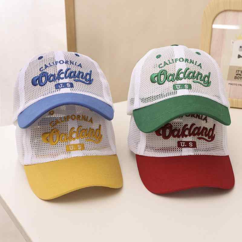 Kids' Hats for Boys and Girls, Kids, Baby, Baseball Cap, Cap, Duckbill Hat, Summer, Spring/Summer, Mesh, Breathable, Thin Cotton Material, Sun Protection, Lightweight, Round Top, Wide Brim, Blue, Black, Purple, Yellow, Wine Red, Green, Ages 3-6, 4-6