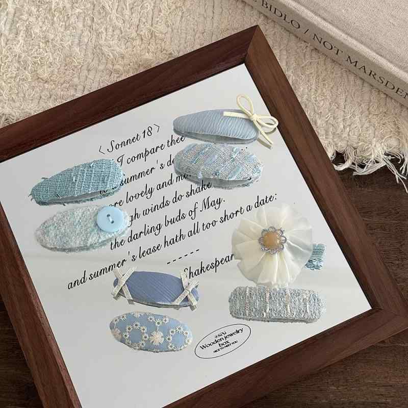 子供 女の子 ヘアクリップ かわいい 刺繍 アイボリー ピンク ブルー プリンセス スタイル 布地 手作り 3歳以上 通年使用 軽量 フレッシュ デザイン バルエット リボン レース フレア フラワー アクセサリー 日常使い 髪飾り バレエ モチーフ ピ