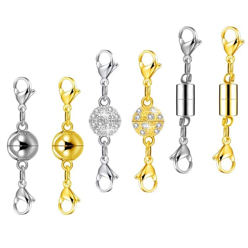 LIKENNY ネックレス 留め具 磁気クラスプ エンドパーツ ジュエリー用 延長用金具 DIY用 クラフト作り 簡単装着 6個セット(1)高品質なマグネット材料で作られ、丈夫で長持ちです。(2)3種類の違ったデザイン。総長：ラインストーン...