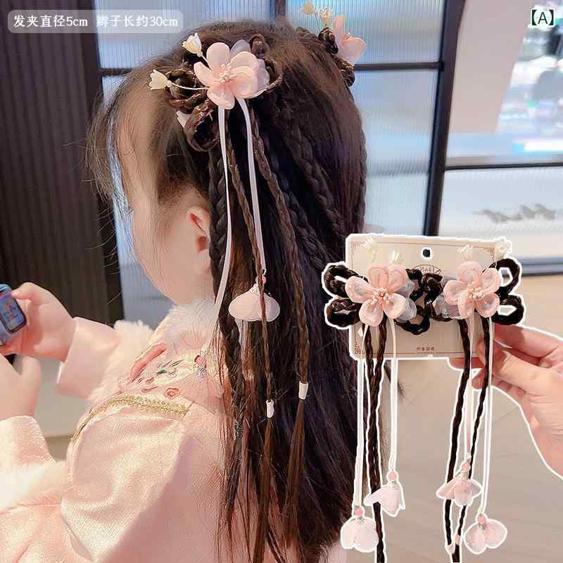 子供用 女の子 花朵 ヘアアクセサリー かわいい ピンク ブルー パープル フラワーモチーフ 流蘇 アクセサリー ヘアクリップ ヘアピン 民族風 復古 スタイル 3歳以上 女児 ヘッドドレス 立体 装飾 合金 素材 独立 包装 2