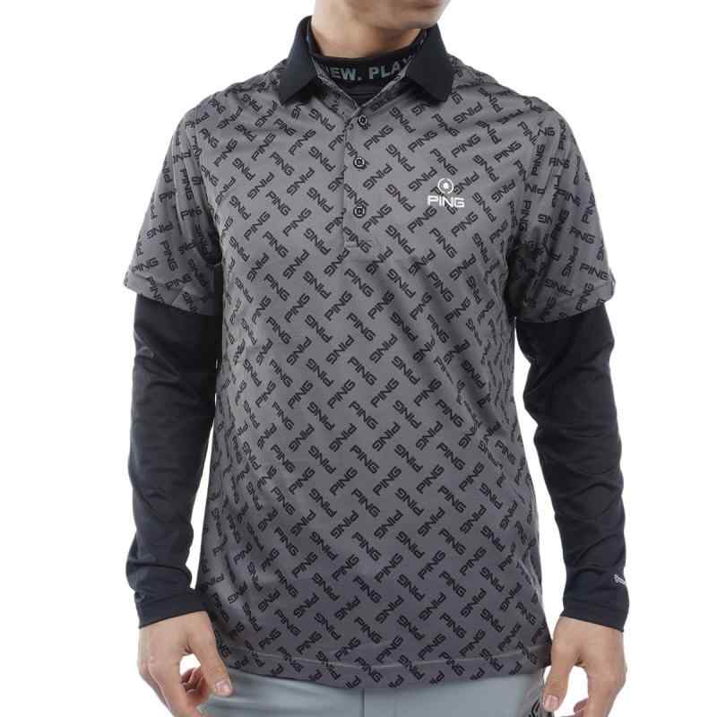 [Ping] メンズ インナー付き ポロシャツ (気化熱冷却・吸水速乾・UVカット) / ゴルフ / 621-4160209