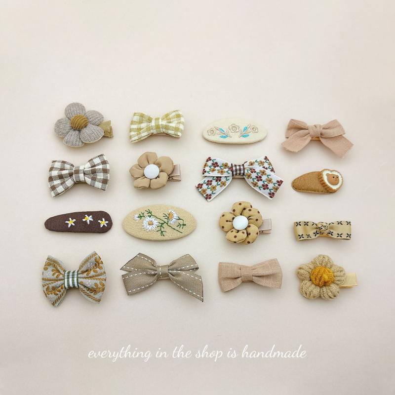 Children's Decorative Butterfly Bow BB Clip, Fabric, Cute Hair Accessory for Babies, Girls, Boys, Baby Hairpins, Ages 3-6, 6-10, 0-3, Spring Princess Style, Bohemian, Garden, Animal Print, Floral Print, Dot, Flower