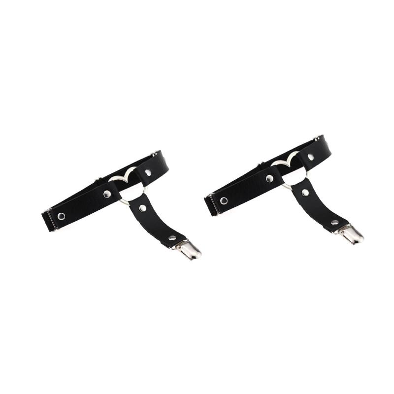 [LIKENNY] レッグガーター 黒 ハート型 レッグリング ガーターベルト ソックスガータ 滑り止め 調節可..