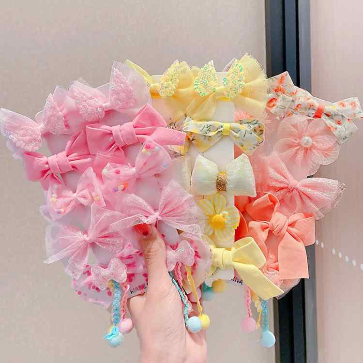 子供用 蝶結 ヘアクリップ 女の子 かわいい プリンセス 夏 アクセサリー レース 素材 花柄 花びら フリンジ 虹色 3-6歳 6-10歳 10歳以上 子供髪飾り 夏服 コーディネート 軽量 セット