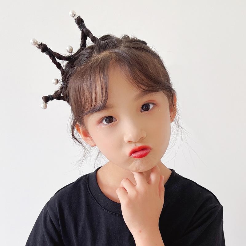 子供用 女の子 発飾 ヘアアクセサリー クラウン型 珍珠 ブローチ ピンク系 紫色 赤色 青色 セット かわいい デザイン 3歳以上 女児 髪飾り 編み込み ヘアピン 花モチーフ 蝶々 ローズ ラブリー ヘアクリップ