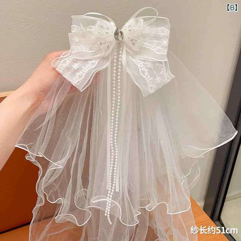子供用 ヘッドドレス 女の子 花ガール ヘアアクセサリー 蝶結び 発光 レース 網纱 かわいい シンプル スタイル 3歳以上 6歳以上 10歳以上 春季 プリンセス シリーズ 散装 パッケージ 手作り 加工 珍珠 ピンク アイボリー ホワイト セレブ ガ 3