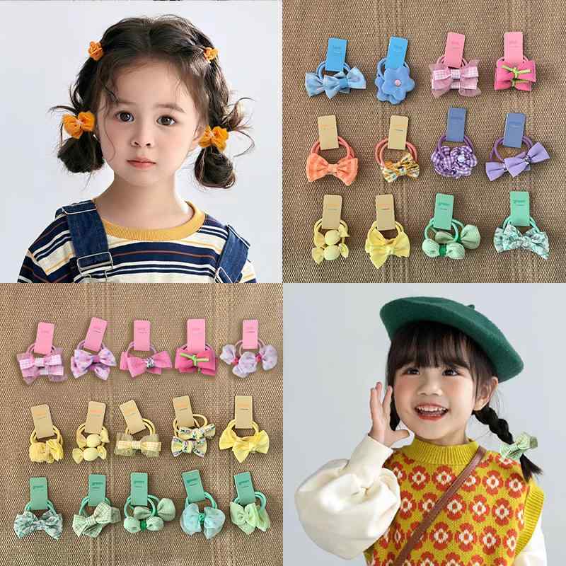 子供用 ヘアアクセサリー かわいい 蝶結 発圈 ヘアゴム 女の子 甘め スタイル 百搭 伸縮性 髪傷めない 布地素材 ピンク イエロー オレンジ グリーン ブルー 3-6歳 6-10歳 10歳以上 通年 セット 10個入り