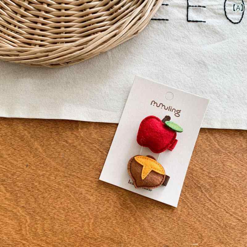 Children's Hair Accessories, Clips, Cute Designs for Boys and Girls, Baby Hair Clips, Red Apple, Pink Peach, Yellow Duck, Purple Flower, Fabric, Lightweight, Summer Use, Ages 3-6, Everyday Wear, Commuting, Playtime, Cute Design, Easy to Attach, Soft Material, Colorful Baby Hairpins