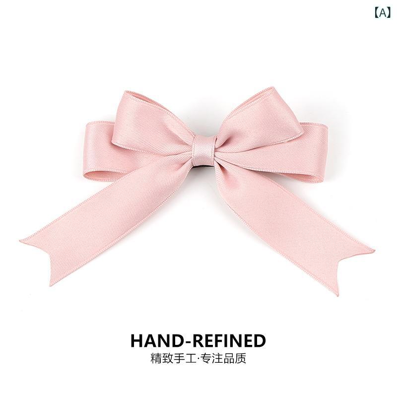 Hair Pin, Comb - 女の子 ヘアアクセサリー 立体 リボン バタフライボウ ツイストクリップ かわいい プリンセス風 毛绒 ピンク系 ワインレッド アイボリー イエロー ブルー ブラック ネイビー 春夏 子供用 女児 髪飾り セット 軽量 日常使い ヘアピン かわいい ヘア