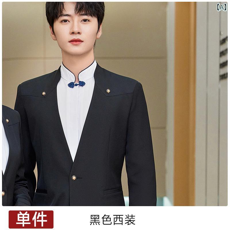 ・主な素材: ポリエステル95%以上、ポリエステルとスパンデックス30%以下・袖丈: 長袖・袖型: 通常袖・パンツ丈: 5分丈・スカート丈: 短丈・カラー展開: メンズブラックスーツ、メンズブラックパンツ、メンズブラックベスト、メンズホワイトシャツ、メンズブルースーツ、メンズブルーパンツ、メンズブルーベスト、メンズワインレッドスーツ、メンズワインレッドパンツ、メンズワインレッドベスト、レディースブラックスーツ、レディースブラックパンツ、レディースブラックスカート、レディースブラックベスト、レディースホワイトシャツ、レディースブルースーツ、レディースブルーパンツ、レディースブルースカート、レディースブルーベスト、レディースワインレッドスーツ、レディースワインレッドパンツ、レディースワインレッドスカート、レディースワインレッドベスト・サイズ展開: S、M、L、XL、XXL、XXXL、XXXXL、5XL・スタイル: 気質優雅