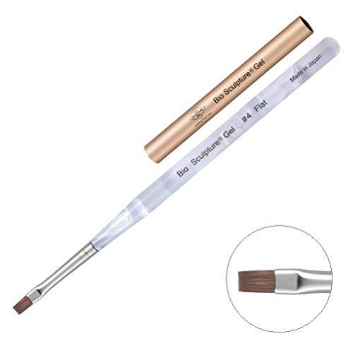 ジェルブラシ#4フラット ホワイトマーブル