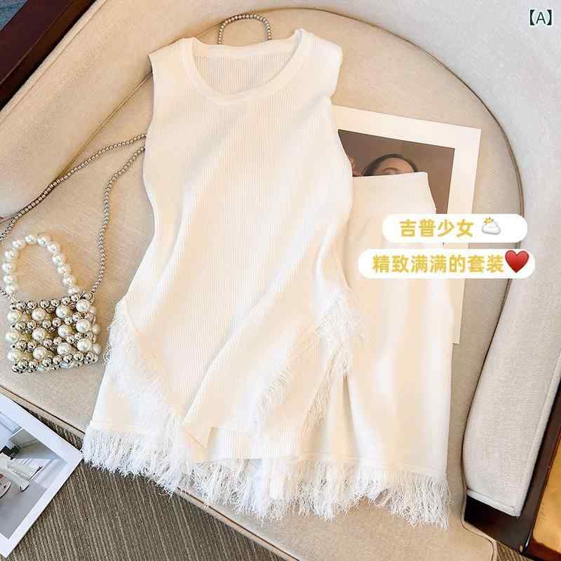 レディース トップス セット かわいい ピンク ショートパンツ セット 流すデザイン ニット タンクトップ 背中開き ハイウエスト ワイドレッグ ショーツ 涤纶 ポリエステル 素材 軽量 伸縮性 ポケット 無袖 夏 春夏 シーズン 休日 日常 使い 爽や